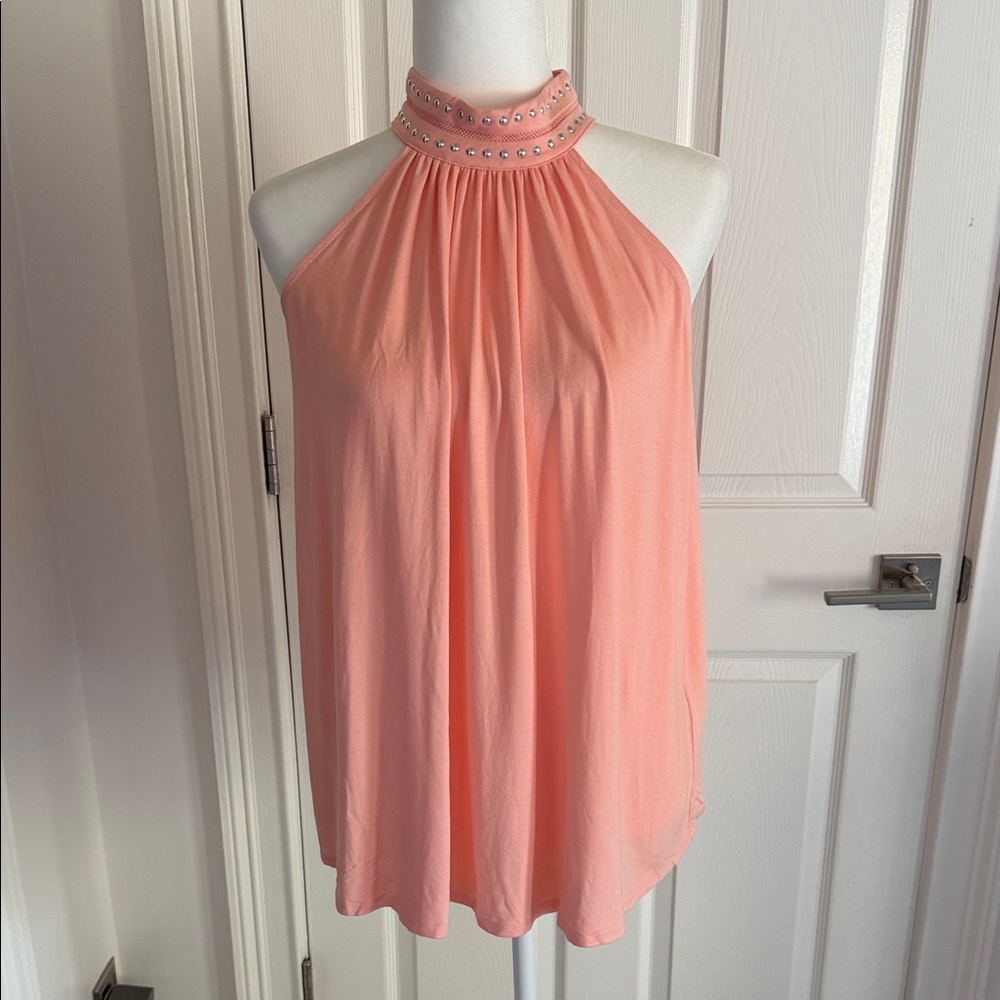 INC International concept Elegant Peach Halter Top